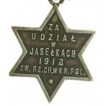 Anhänger der Vereinigung der christlichen Handwerker im Königreich Polen, für die Teilnahme an der Krippe 4 Marken Warschau 1910 - 1913 (600)