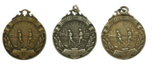 Medaillen Vereinigung der christlichen Handwerker im Königreich Polen, Warschau 1913, Preis für das Fußgängerrennen. 3 Stück(648)