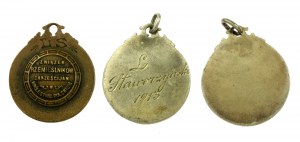 Medaile Svazu křesťanských řemeslníků v Polském království, Varšava 1913, Cena za pěší závod. 3 kusy(648)