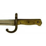 Baionetta francese per fucile Chassepot modello 1866 con fodero, alamaro e cintura, ACCETTATA (103)