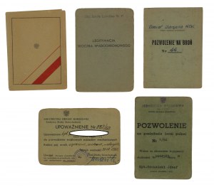 People's Republic of Poland, a set of documents following a WP officer. Total of 5 pcs. (745)