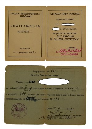 République populaire de Pologne, ensemble de documents d'un officier du WP. Total de 5 pièces. (745)