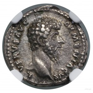 Denar, (163-164), Rzym; Aw: Głowa cesarza w prawo, L VE...