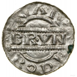 Denarius; Av: Bust at right, cross staff at right,...