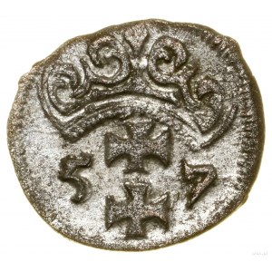 Denarius, 1557, Gdansk; variety with decorative crown; Bialk.-S...