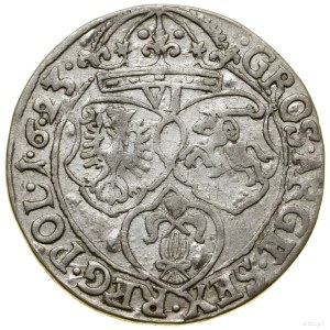 Szóstak, 1623, Kraków; SIGISMVN w legendzie awersu, dat...