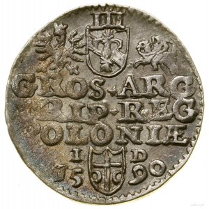 Trojak, 1590, Olkusz; na rewersie herb Przegonia rozdzi...