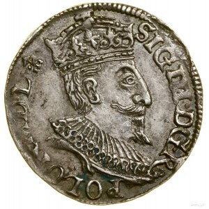 Trojak, 1595, Olkusz; trójnoga strzała za koroną, w leg...