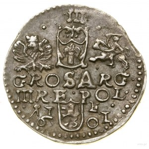 Trojak, 1601, Lublin; Kryza karbowana, pełna data rozdz...
