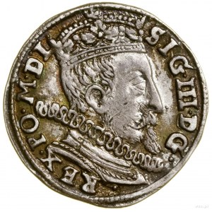 Trojak, 1597, Wilno; na rewersie u dołu głowa wołowa (m...