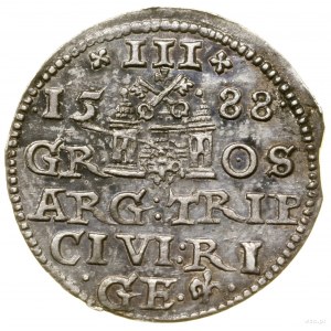 Trojak, 1588, Ryga; duże popiersie króla; Iger R.88.2.a...