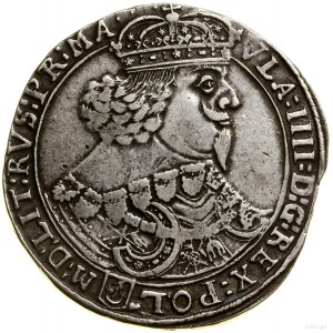 Thaler, 1646, Kraków; Av: Bust of the ruler in an ornate collection of...