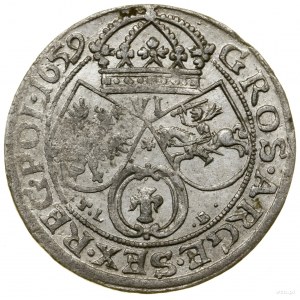 Szóstak, 1659 TLB, Kraków; in the SVE obverse legend, roze...