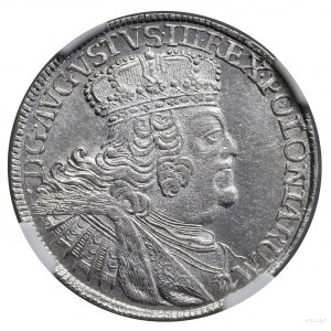 Ort, 1755 EC, Lipsk; typ portretowy z dużą głową władcy...