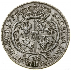 Ort, 1756 EC, Lipsk; typ portretowy z dużą głową władcy...