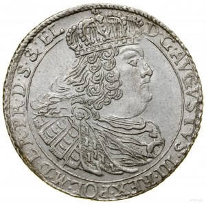 Ort, 1760, Gdańsk; odmiana z mieczem pomiędzy gałązkami...