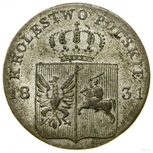 10 groszy, 1831 KG, Warszawa; szpony Orła proste, nad w...