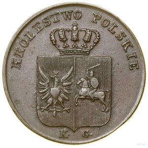 Trojak (3 grosze), 1831 KG, Warszawa; łapy Orła proste,...