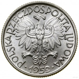 2 gold, 1959, Warsaw; Parchimowicz 216b; rare vintage....