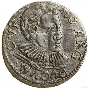 Trojak, 1596, Mitawa; skrócona data u dołu monety na re...