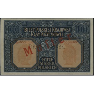 Strona odwrotna wzoru 100 marek polskich, 9.12.1916; Ge...