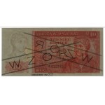 10 złotych, 15.08.1939; czarny nadruk WZÓR po obu stron...