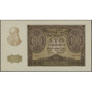 100 złotych, 1.03.1940; fałszerstwo Związku Walki Zbroj...
