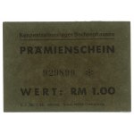 Voucher for 1 mark, (1944); numbering 929899✻, green paper....