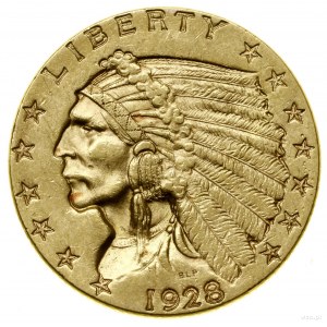 2 1/2 dolara, 1928, Filadelfia; typ Indian head; Fr. 12...