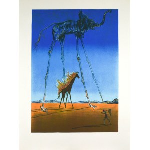 Salvador DALI (1904-1989), Płonąca żyrafa i kosmiczny słoń