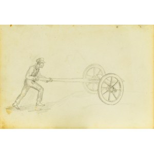 Antoni KOZAKIEWICZ (1841-1929), Sketch of a man pushing a cart