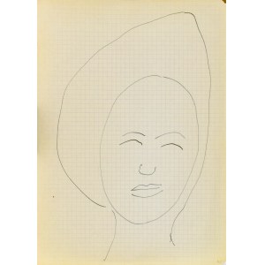 Jerzy PANEK (1918 - 2001), Head of a young woman in a hat, 1963