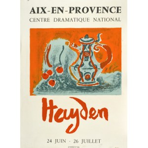 Henry HAYDEN (1883-1970), Still life with jug - Poster of the artist's exhibition at the Centre Dramatique National ( AIX - EN - PROVENCE) in 1966 - composition on poster from circa 1960.
