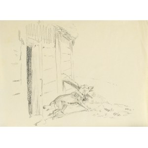 Ludwik MACIĄG (1920-2007), Der Hund vor dem Haus