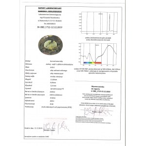 4,45 ct - neobvyklý zafír s alexandritovým efektom a certifikátom