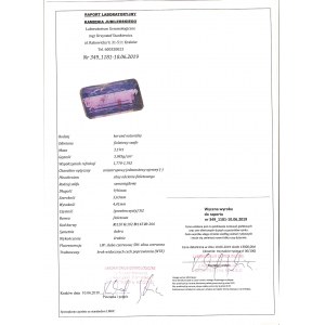3,19ct Zaffiro naturale di colore insolito con certificato