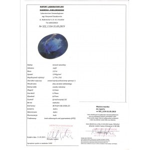 2.21ct - Saphir naturel - Belle couleur - avec certificat