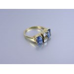 Zlatý prsteň - tanzanity a diamanty