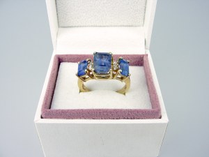 Zlatý prsten - Tanzanity a diamanty