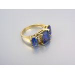 Bague en or - Tanzanites et diamants