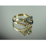 Zlatý prsten - modré diamanty