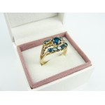 Bague en or - Diamants bleus