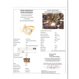Zlatý prsteň s 2,39 ct diamantom a certifikátom