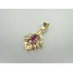 Gold Pendant - Ruby and Diamonds (kpl. To item.139)