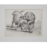 Johann Heinrich TISCHBEIN (1722-1789), Niedźwiedź atakujący byka