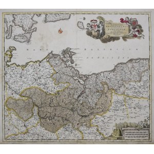 Frederik DE WIT (1630-1706), Brandenbursko a Pomoransko [Marchionatus Brandenburgi et Ducatus Pomeraniae tabula quae est pars septentrionalis Circuli Saxoniae S