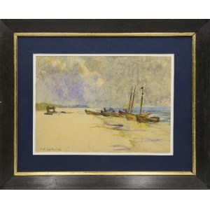 Felix Pawel GĘSTWICKI (1884-1935), Boats on the beach