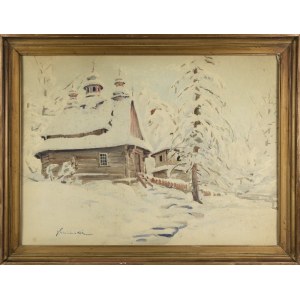 Stanisław GIBIŃSKI (1882-1971), Kirche im Schnee