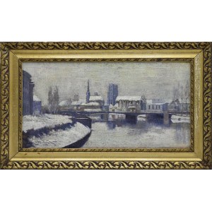 Józef PIOTROWSKI (1878 - 1944), Panorama von Wrocław im Winter, 1930.