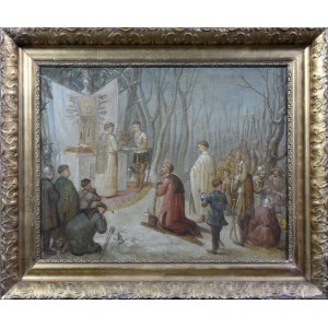 Unspecified Polish painter, guild, 19th century, Field Mass with Hetman Stefan Czarnecki in attendance